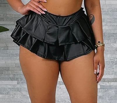 Sassy Leather Mini Skirt