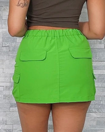 Green Cargo Skirt